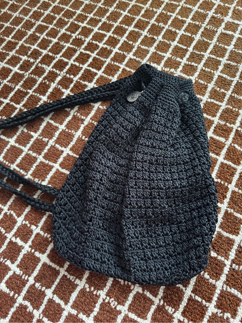 The Sak Black Crochet Drawstring Backpack‎ - Picture 3 of 6